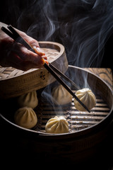 Enjoy your manti dumplings in bamboo steamer