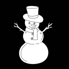  Cute Snowman Silhouette, art vector design