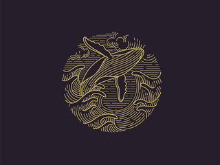 Fototapeta premium Logo wieloryba