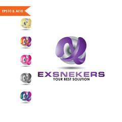 3D Sphere Logo Letter X