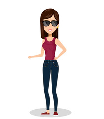 woman female with casual dress vector illustration design