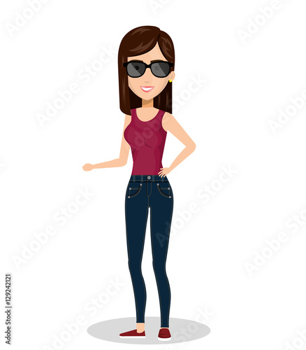 "woman female with casual dress vector illustration design" Stock image