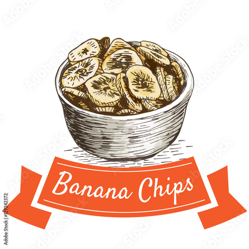 "Banana chips colorful illustration." Stock image and royaltyfree vector files on