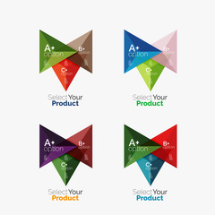 Set of triangle geometric business infographic templates