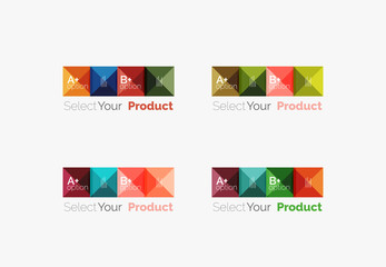 Set of square abstract backgrounds or infographics for content