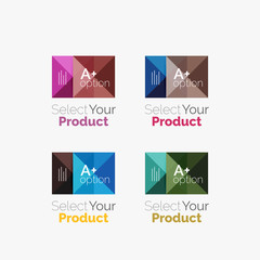 Set of abstract square interface menu navigation button