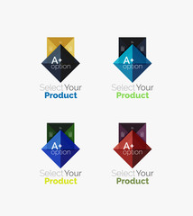 Set of abstract square interface menu navigation button