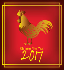 2017 Chinese Year of the Rooster poster Vector illustration