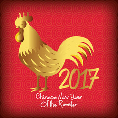 2017 Chinese Year of the Rooster poster Vector illustration