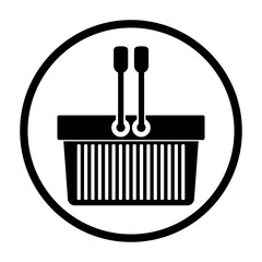 Shopping basket icon. Commerce market store and shop theme. Isolated design. Vector illustration