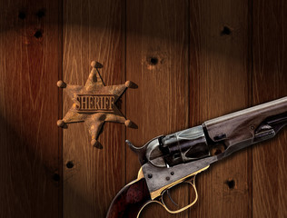 Stella sceriffo con revolver