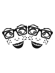 Team girlfriends 2 friends geek nerd hornbrille smart woman female girl sexy face grin comic cartoon text font design cool crazy crazy confused stupid silly comical disturbed © Style-o-Mat-Design