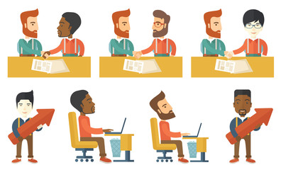 Vector set of illustrations with business people.