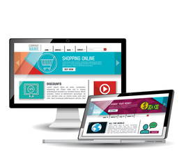 Website template in electronic devices vector illustration design