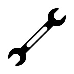 Wrench icon. Tool instrument repair and construction theme. Isolated design. Vector illustration