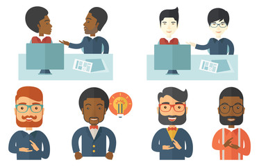 Vector set of illustrations with business people.