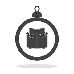 Christmas balls icon with gift