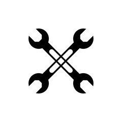 Wrench icon. Tool instrument repair and construction theme. Isolated design. Vector illustration