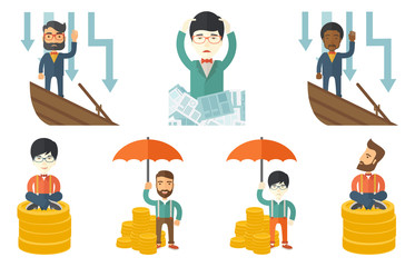 Vector set of illustrations with business people.