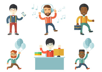 Vector set of illustrations with business people.