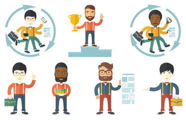 Vector set of illustrations with business people.