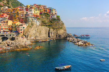 Fototapeta na wymiar Manarola at Cinque Terre, Italy