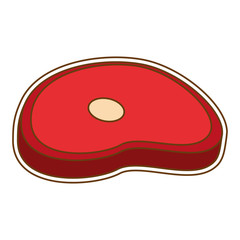 steak of ham icon over white background. colorful design. vector illustration