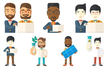 Vector set of characters on ecology issues.