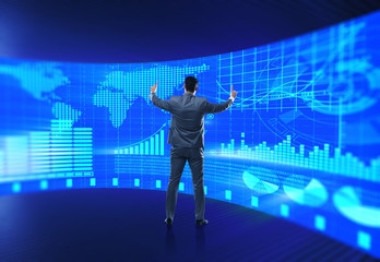Man in stock exchange trading concept