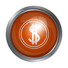 Coin con. Money financial item commerce market and buy theme. Isolated design. Vector illustration