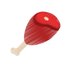 leg of ham icon over white background. colorful and sketch design. vector illustration