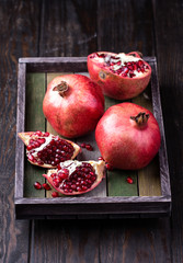 Some red juicy pomegranate