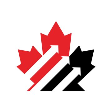 recommend clip art: arrows inside maple leaf canada. logo vector.