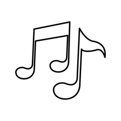 Music note icon. Sound melody pentagram and musical theme. Isolated design. Vector illustration