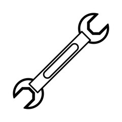 Wrench icon. Tool instrument repair and construction theme. Isolated design. Vector illustration