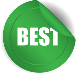 Best green sticker, button, label and sign.