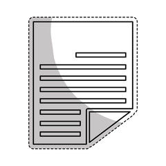 sticker of document paper icon over white background. vector illustration