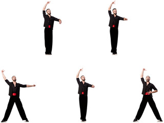 Spanish dancer in various poses on white