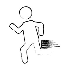 man running icon over white background. pictogram design. vector illustraiton