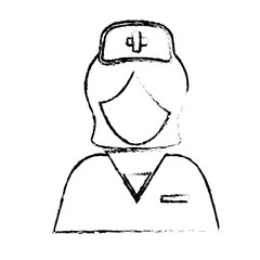 medical woman nurse icon over white background. vector illustration
