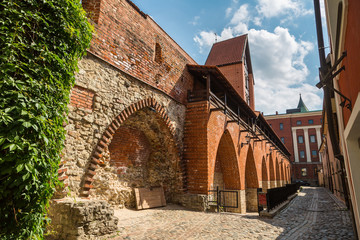 Fototapeta na wymiar Wall of medieval fortress in Riga