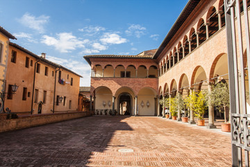 Fototapeta na wymiar ancient church corridor in Siena