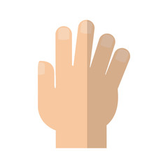 Human hand icon. Finger gesture palm and communication theme. Isolated design. Vector illustration