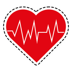 Heart with pulse icon. Medical health care hospital and emergency theme. Isolated design. Vector illustration