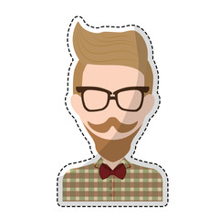 hipster man icon image vector illustration design 