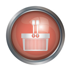 Shopping basket icon. Commerce market store and shop theme. Isolated design. Vector illustration