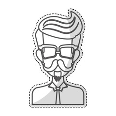 hipster man icon image vector illustration design 