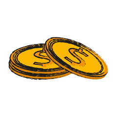 Coin icon. Money financial item commerce market and buy theme. Isolated design. Vector illustration