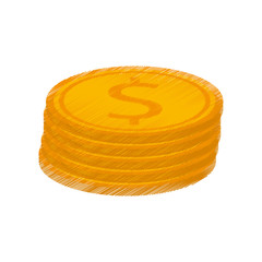 Coin icon. Money financial item commerce market and buy theme. Isolated design. Vector illustration