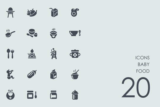 Set of baby food icons
